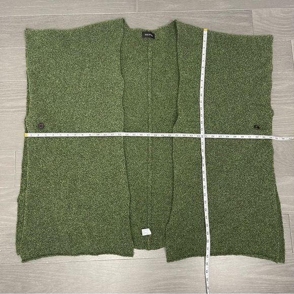 Eskandar Green Boucle Extrafine Wool Cashmere Tabard Cardigan Wrap Shawl Sweater - Picture 15 of 15